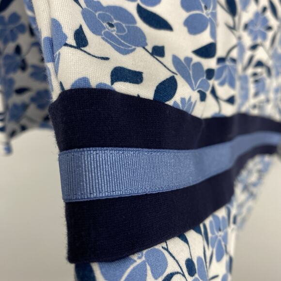 Draper James Persley Ponte Dress Size Medium Nassau Navy Blue Pattern A line - Picture 5 of 12